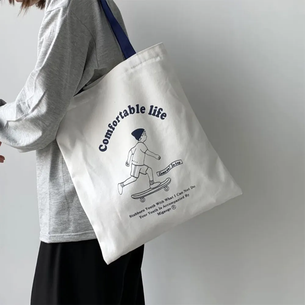 【Life365】文青帆布袋 帆布袋 帆布包 拉鍊帆布袋 大帆布袋 肩背包 手提袋 手提包 帆布包 