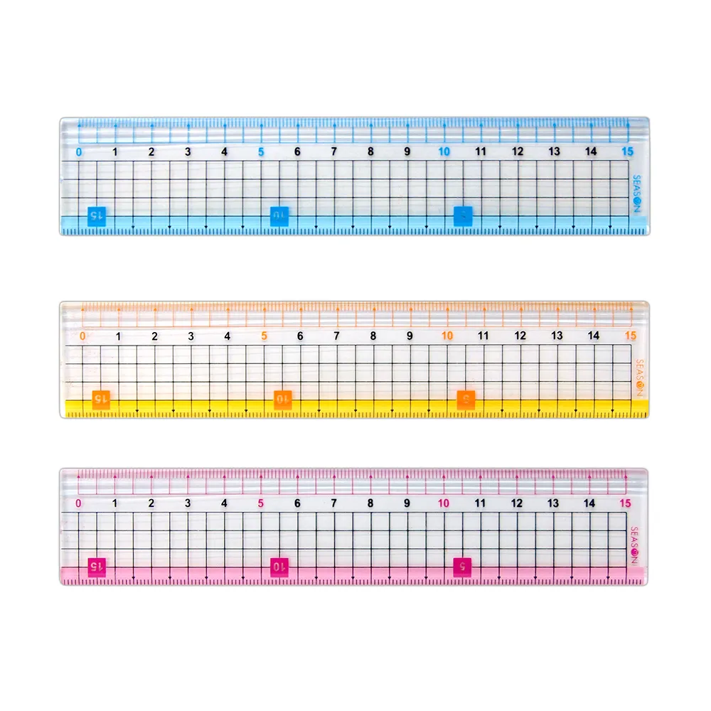 【SEASON 四季紙品禮品】功能尺15公分(雙邊測量 網格尺 SA0229)
