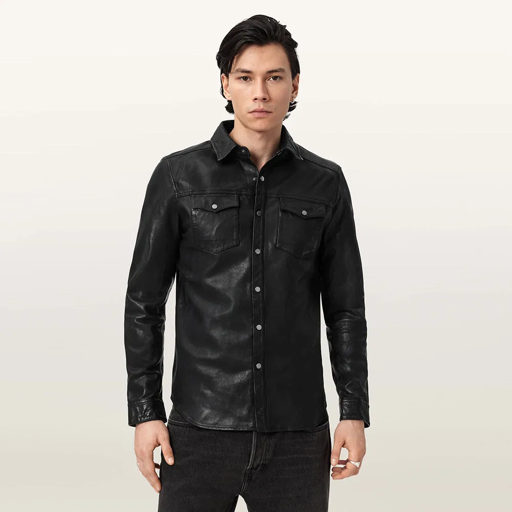 【ALLSAINTS】IRWIN 羊皮襯衫 M089SD (常規版型)