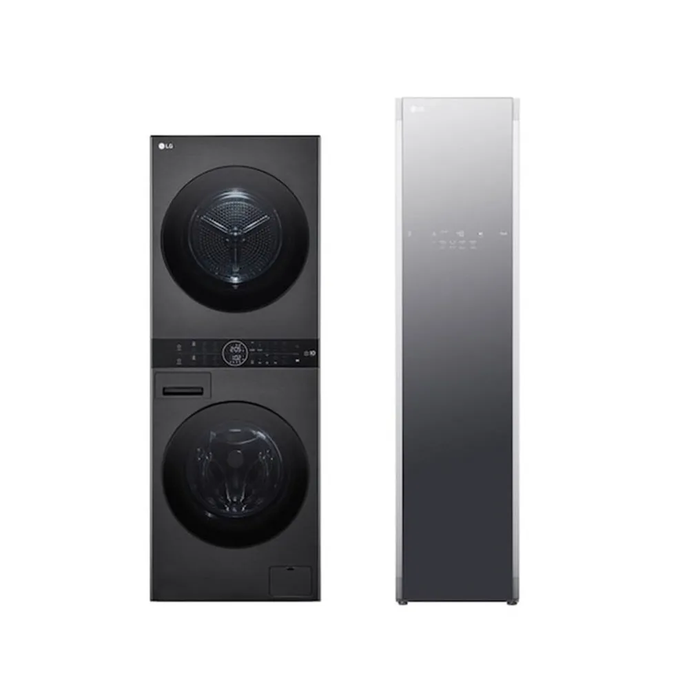 【LG 樂金】1310洗衣塔×電子衣櫥〔1+1超值組〕(WD-S1310B+E523MW)