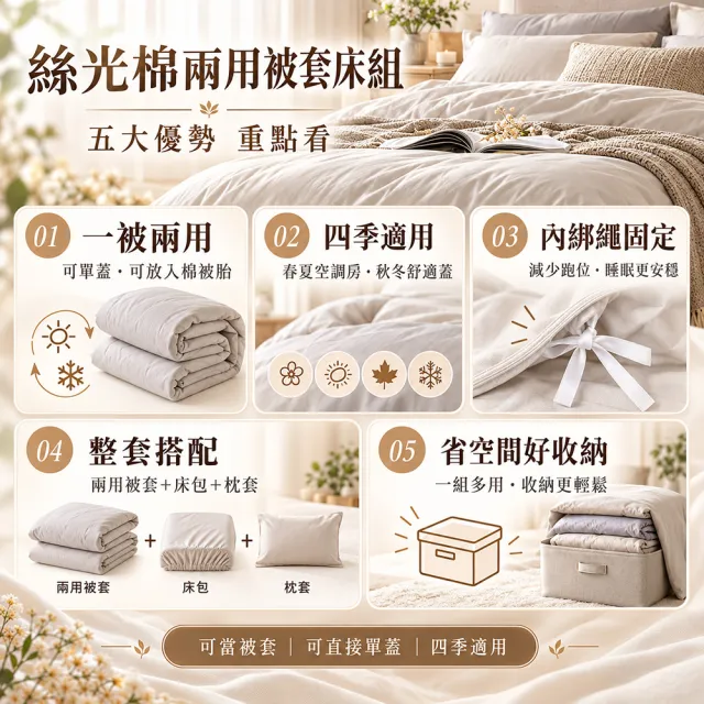 【MIT iLook】買1送1 台灣製3M吸濕排汗絲光棉鋪棉兩用被床包組(雙人/加大 均一價-多款選)