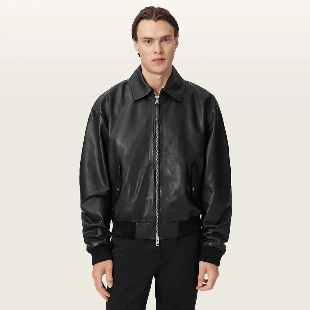 【ALLSAINTS】MARCO 羊皮飛行員外套皮衣 M042LD(寬鬆版型)