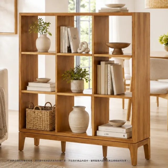 【Mahogany 瑪荷尼家具】新品上市☆全原木 桃花心木 金碧雙面格櫃(120)(9格櫃)(格櫃、展示櫃)