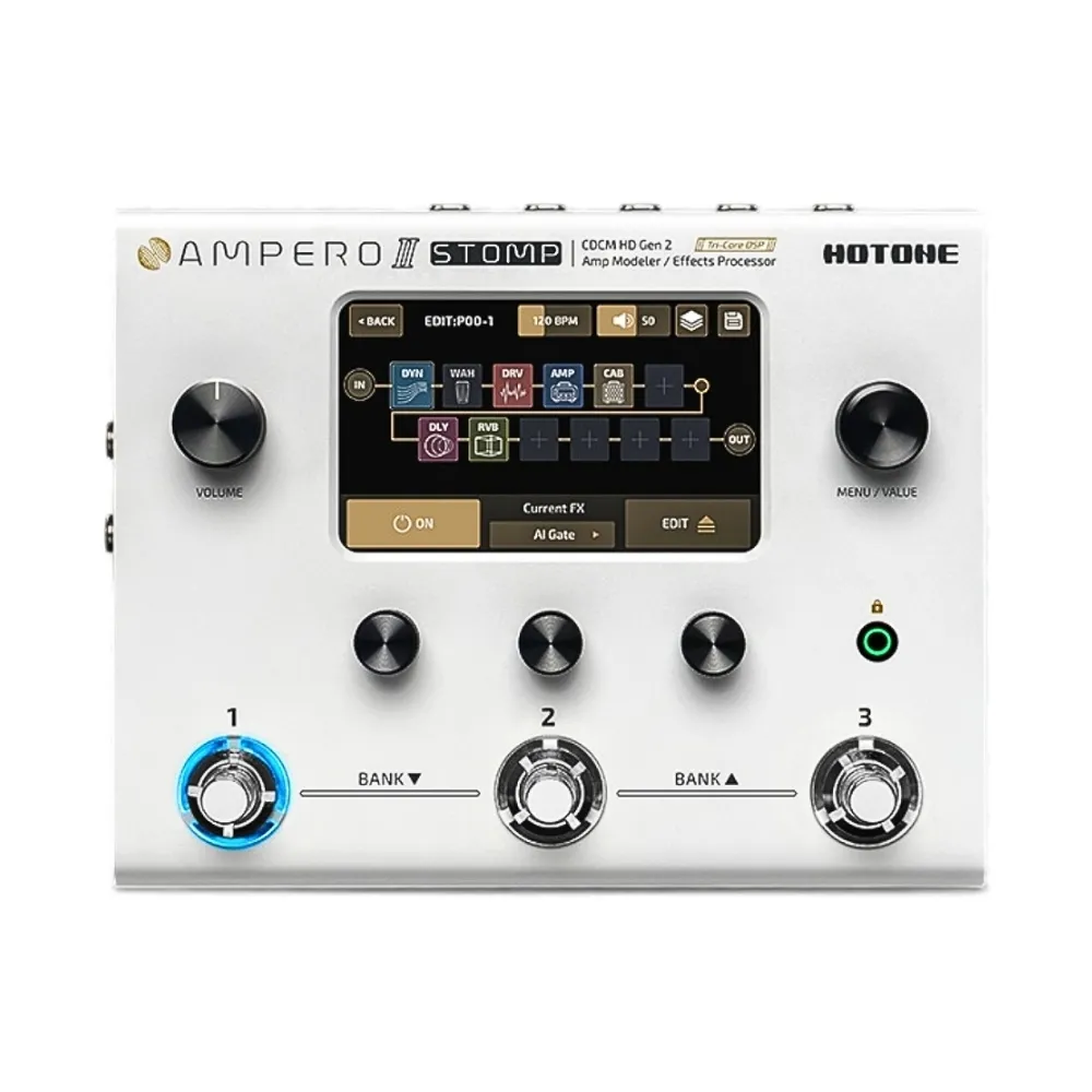 【HOTONE】Ampero II Stomp 吉他綜合效果器／創造音色靈感(MP-300 效果器 單顆 綜效 破音 效果 踏板 MP300)