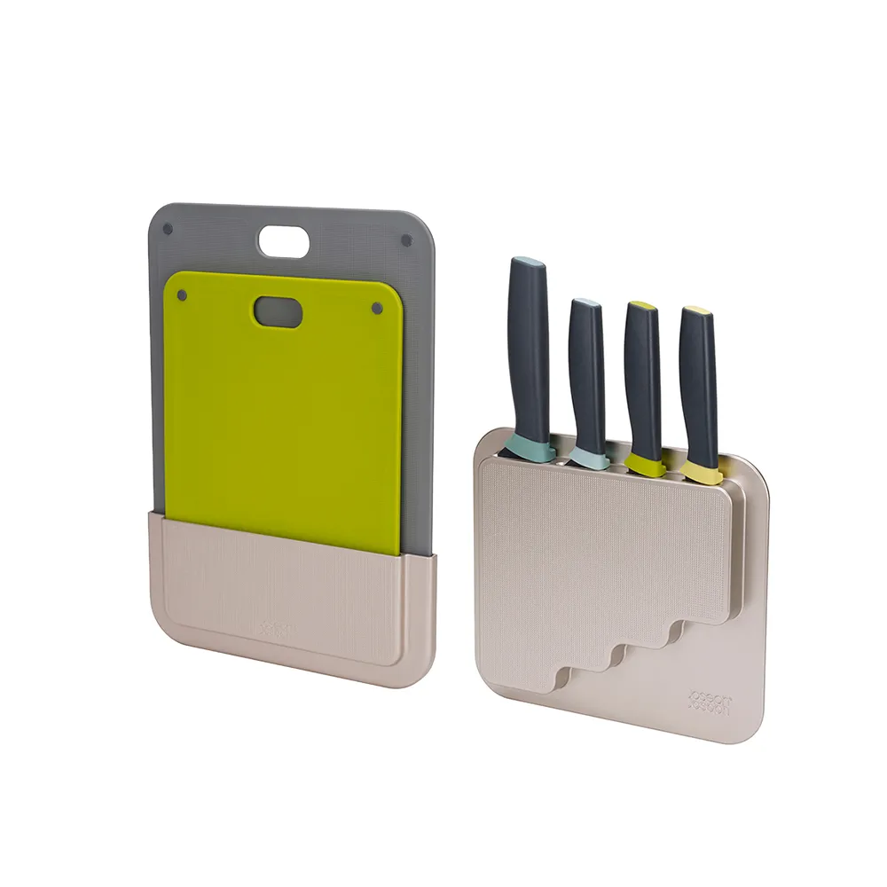 【Joseph Joseph】壁掛式超值組(砧板兩件組+收納刀具四件組)