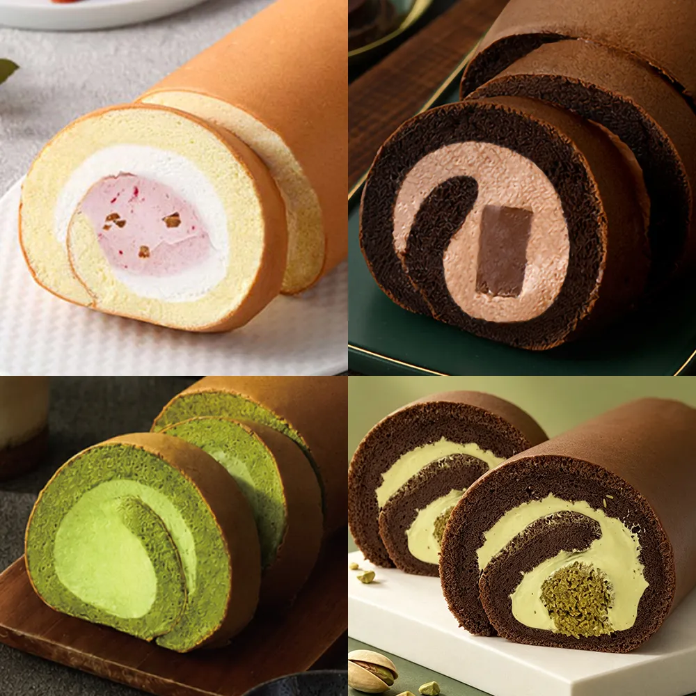 【Gelovery Gift】開心果杜拜巧克力/小山園抹茶/法芙娜濃重生巧克力/草莓雙漩生乳捲 任選單條含運組