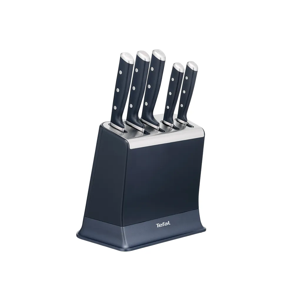 【Tefal 特福】Eversharp pro回鋒刀具五件組/含自動磨刀座(募資破300萬)