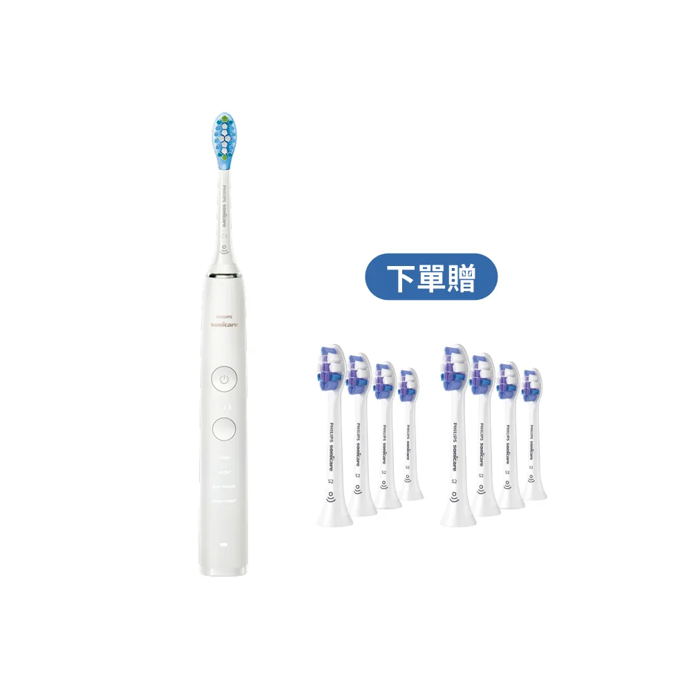 【Philips 飛利浦】HX9912/07 煥白閃耀智能鑽石音波電動牙刷-白鑽 (官方直營)