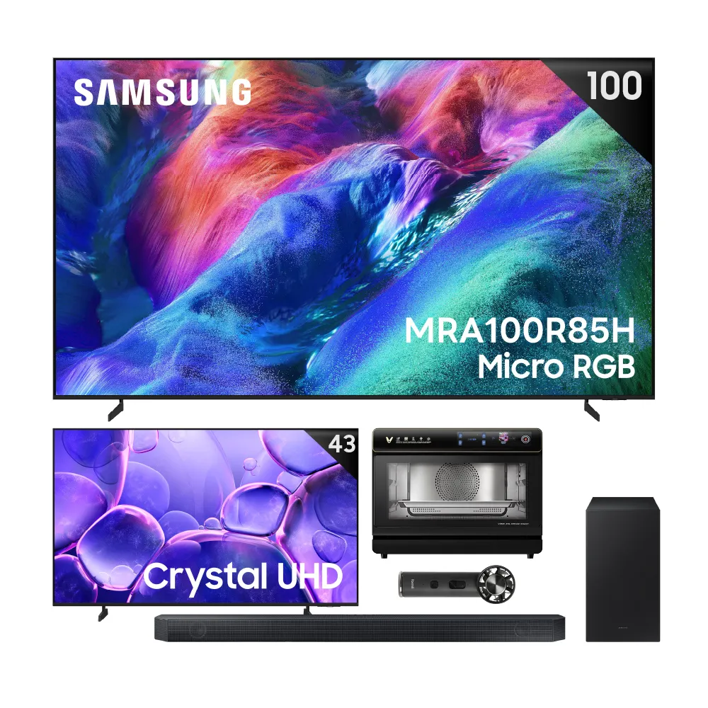 【Samsung 三星】100型4K Micro RGB 144Hz AI智慧顯示器(MRA100R85HXXZW)含基本安裝 100R85H