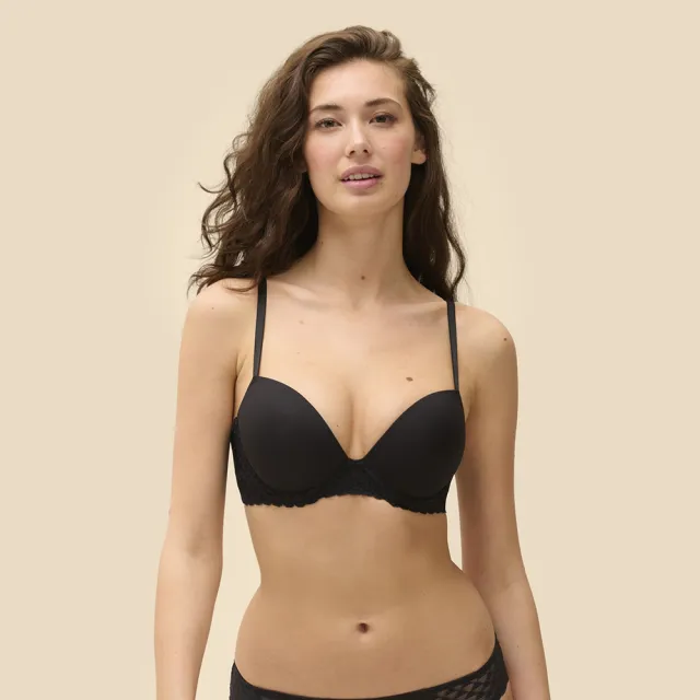 【Simone Perele 西蒙佩兒】集中內衣｜SUBTILE 奧妙 法式體雕 法國精品 集中托高 經典黑 深色內衣