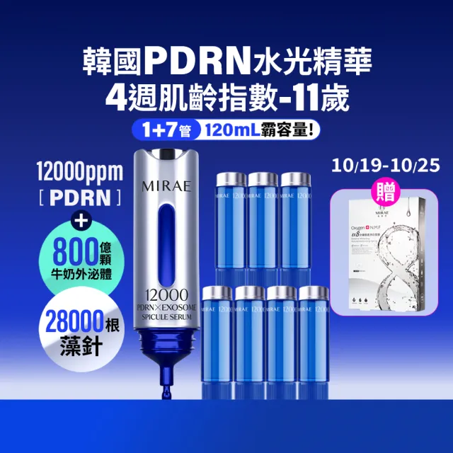【MIRAE 未來美】專業院線韓國PDRN+牛奶外泌體新生精華 120mL霸容量 (精華*1+補充管*7)