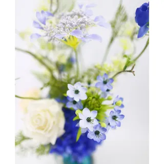 【HUGO DECO 榆果傢飾】花間誓約 藍色漫舞擬真捧花 公證花束 婚禮攝影 (婚紗攝影/新娘捧花/花束/告白/求婚)