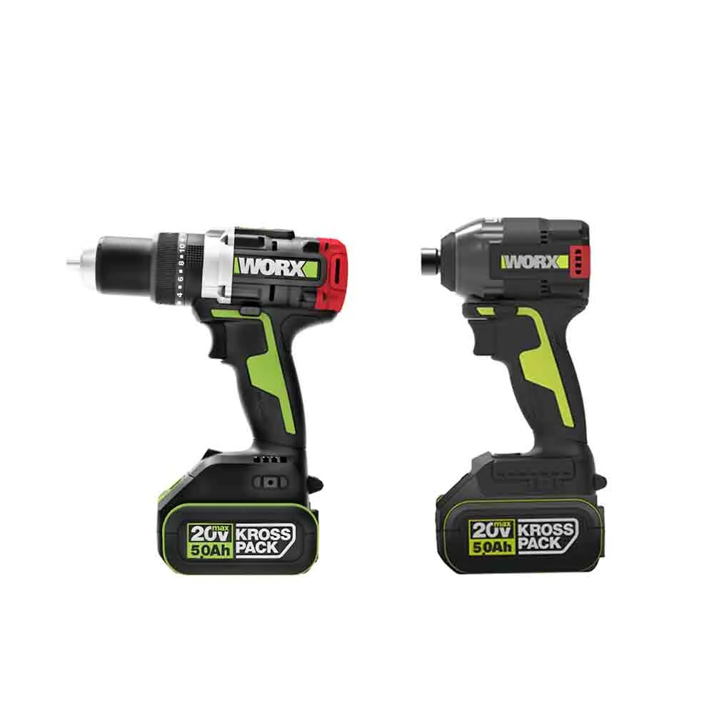 【WORX 威克士】20V 無刷鋰電衝擊起子機 + 電鑽組合 WU377+WU291D.9(WU291-4)