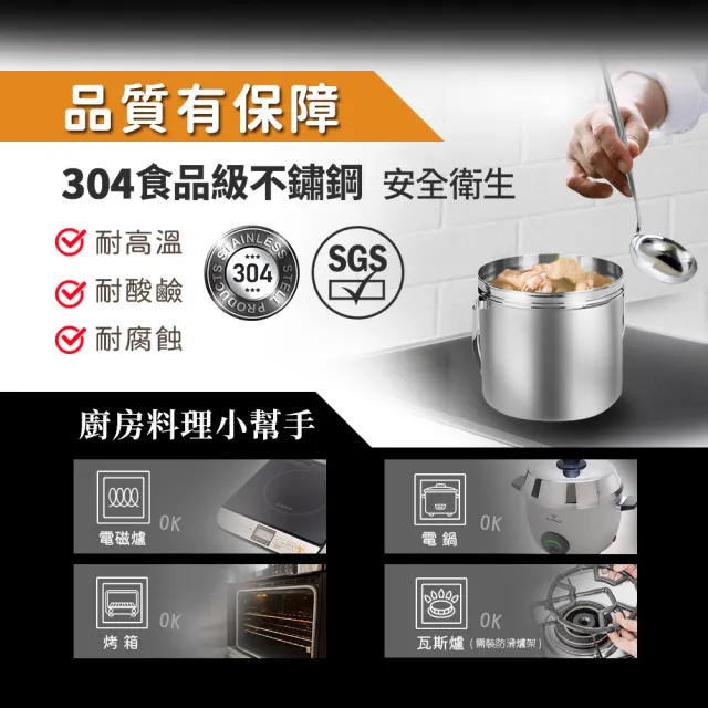 【Buffalo 牛頭牌】小牛提鍋16cm (304不鏽鋼/3L/分層設計/SGS檢驗合格/便當盒)