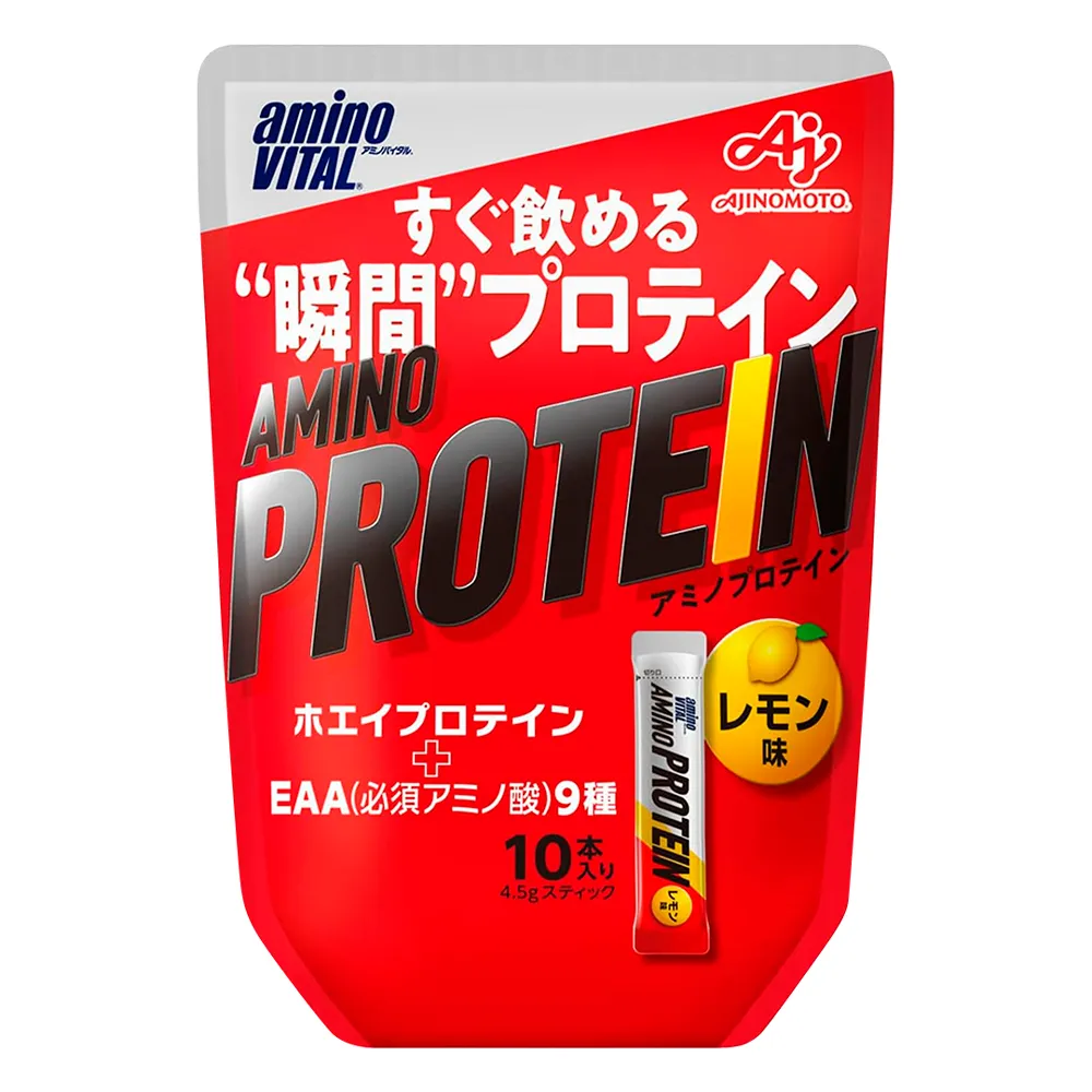 【aminoVITAL 胺基酸乳清蛋白】檸檬/10pcs(味之素 胺基酸 乳清蛋白 健身 BCAA)
