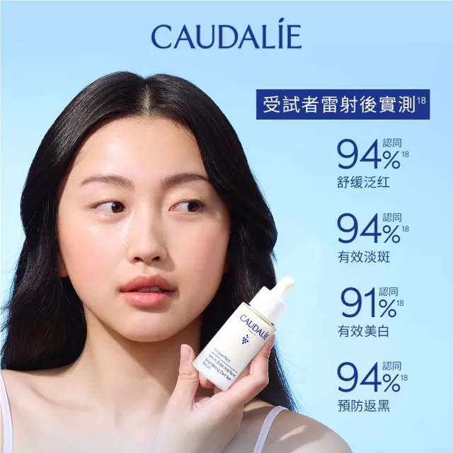 【CAUDALIE 歐緹麗】葡萄蔓極緻亮白精華液 30ml(小奶瓶/改善瑕疵暗沉/熬夜救星)