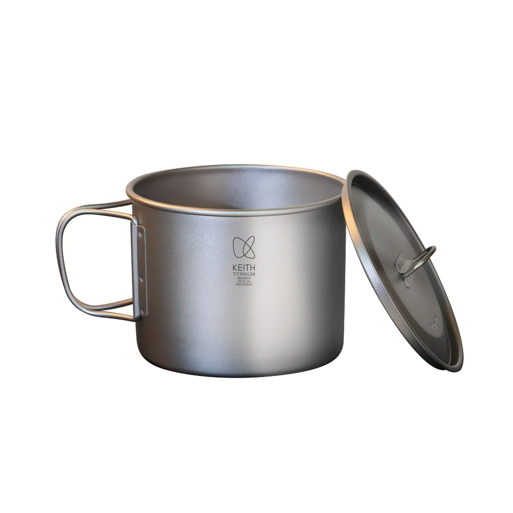 【Keith】鎧斯鈦單層鈦杯 900ml / Ti3209 純鈦杯子 鈦金屬杯 登山鈦杯 露營杯鈦水杯 馬克杯隨行杯