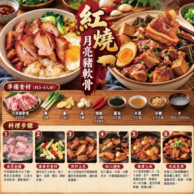【約克街肉鋪】台灣月亮豬軟骨6包(500g±10%/包)