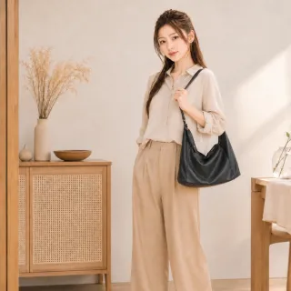 【LEESA】雙11 軟皮包包\百搭側背包\單肩包\斜背包\女生包包\禮物\通勤包\大容量斜背包\腋下包\休閒