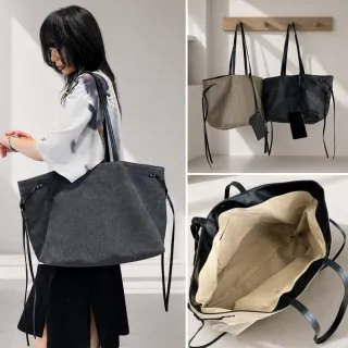 【MoonDy】雙11 單肩包 托特包 通勤托特包 送女友 大容量包包 復古包 百搭軟包 禮物 帆布肩背包 通勤