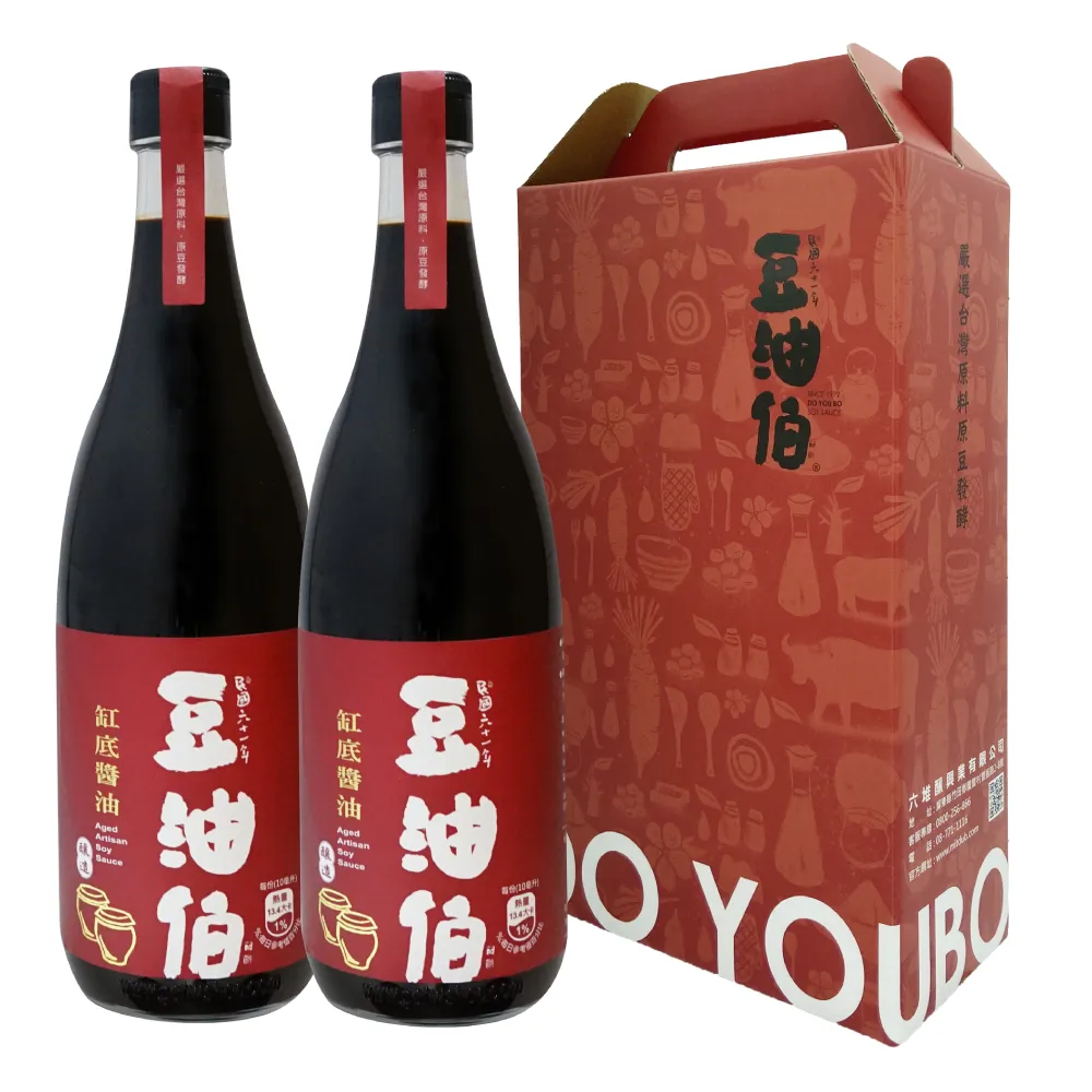 【豆油伯】缸底醬油680ml-2入禮盒(680mlx2 / 送禮自用皆宜)