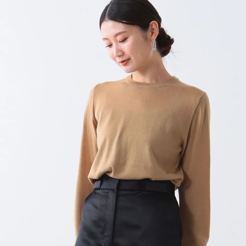 【BEAMS】官方旗艦館 SLOANE / 女裝 14G 圓領 毛衣