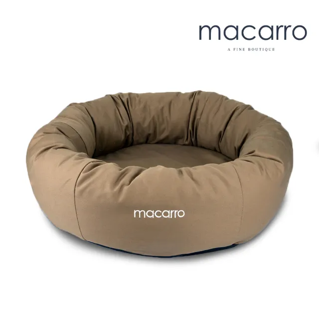 【macarro 馬卡兒寵物】甜甜圈圓型寵物乳膠床 S號 純棉材質(兩種顏色)