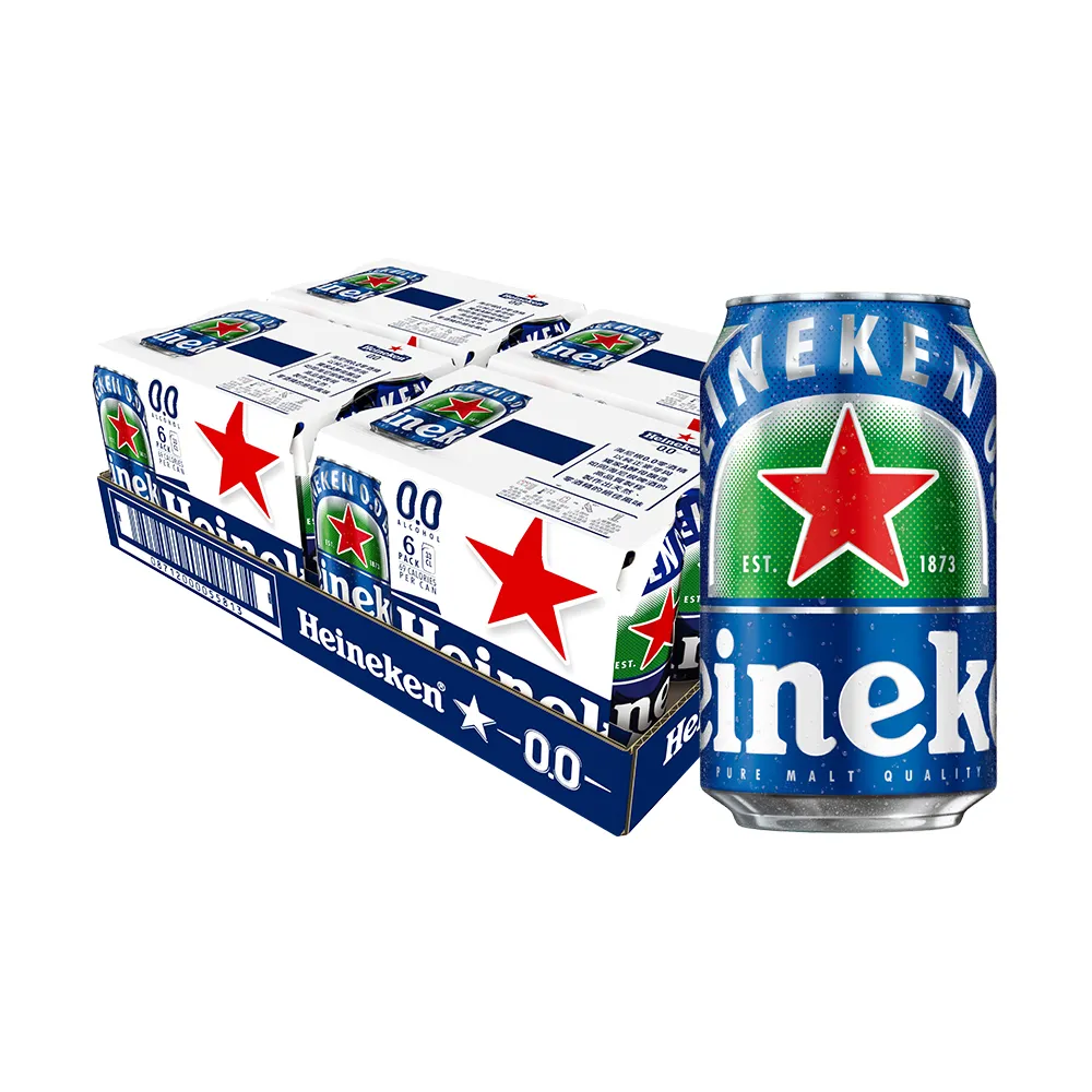 【Heineken 海尼根】海尼根0.0零酒精鋁罐裝330ml x24入/箱(零酒精)
