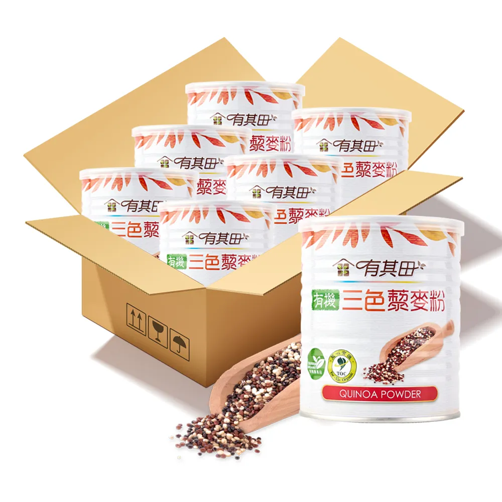 【有其田】慈心認證 有機三色藜麥粉x6罐(210g/罐) 箱購/黑藜麥/紅藜麥