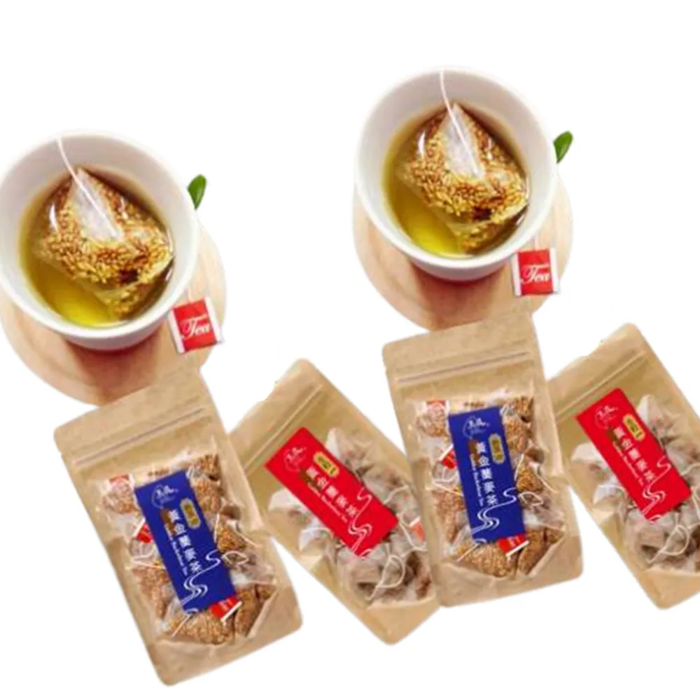【玉民】台灣100%黃金蕎麥茶-生粒/熟茶立體茶包x12入/包X3包(5gx12入/包-無咖啡因)