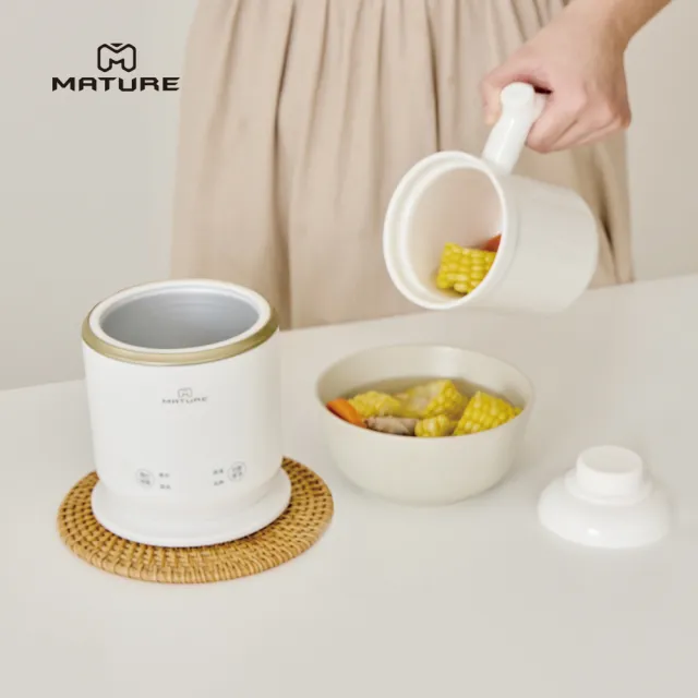 【MATURE 美萃】剛剛好陶瓷電煮鍋-一機雙杯組合(CY-1626)