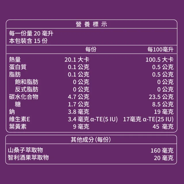 【大研生醫】頂級葉黃素山桑子精華飲(15包.陳美鳳代言-添加山桑子160mg.智利酒果)
