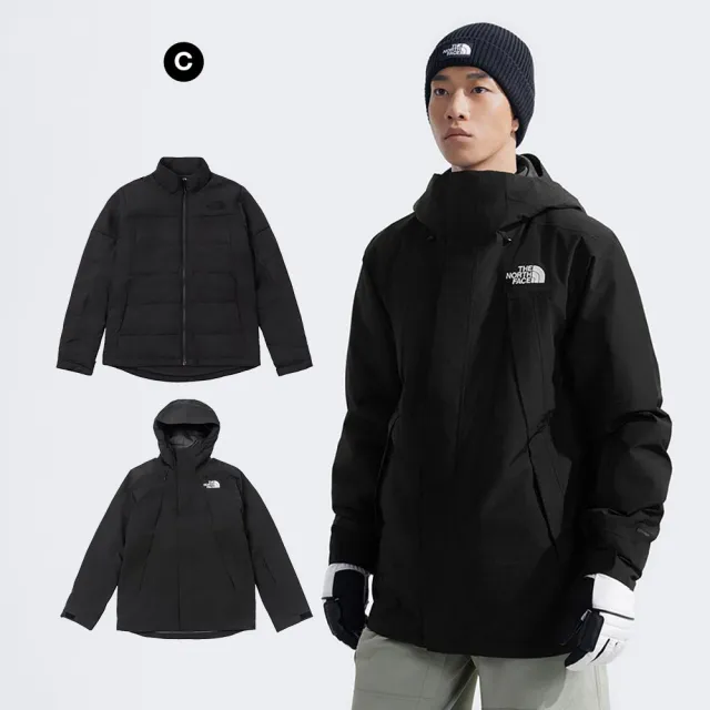 【The North Face】男款DRYVENT防水三合一外套 內搭羽絨款背心(多款任選)