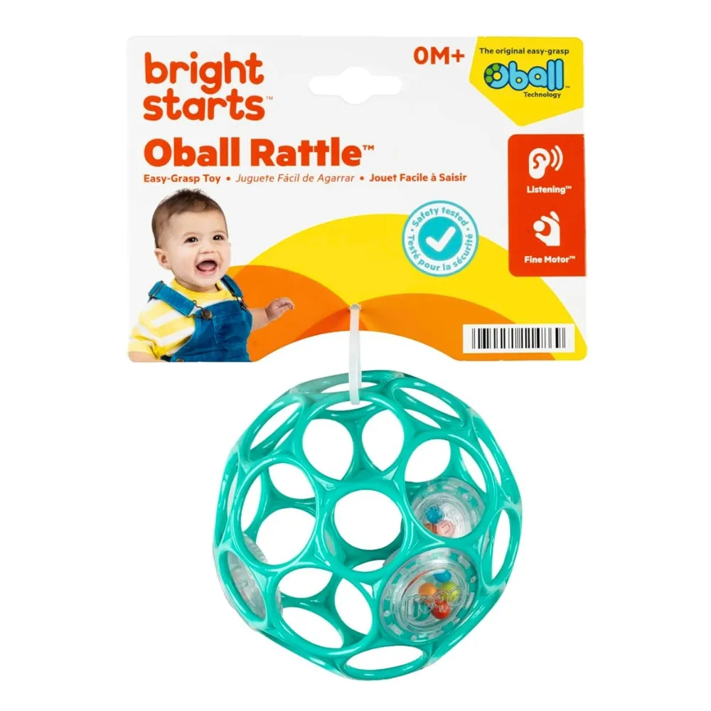 【Kids2】Bright Starts Oball奧波軟球搖鈴(清新綠) BS-11486