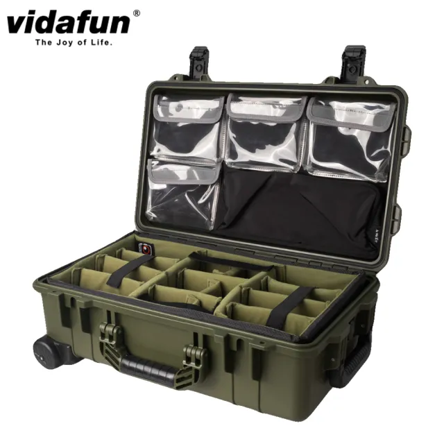 【Vidafun】V22 防水耐撞提把拉桿收納氣密箱 登機箱 防護收納套組-透明收納袋組合(加贈原廠行李束帶)