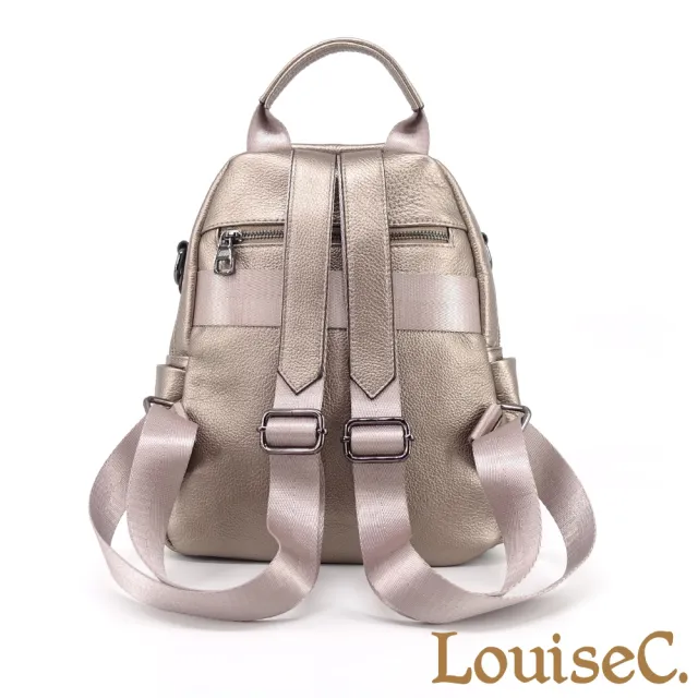 【LouiseC.】雙11 Tree House 牛皮 小尺寸 行李桿插袋 雙分隔層 手提肩背後背真皮包 4色 YS24137