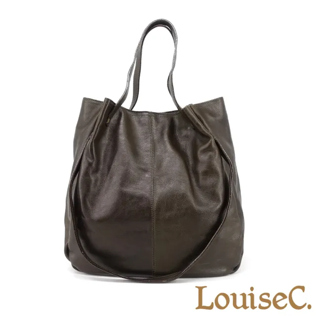 【LouiseC.】雙11 Tree House 植鞣革牛皮 大尺寸 方型手縫線 托特TOTE 手提肩背大真皮包 2色 真皮包包 CC80