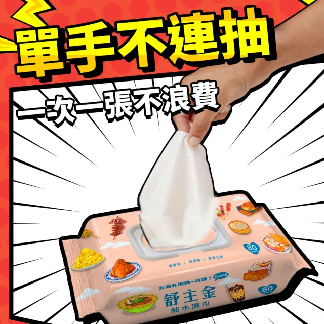 【舒主金】加蓋純水濕紙巾(80抽/包;共36包/箱) (週年慶最強檔)