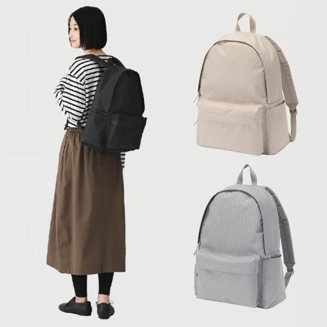 【MUJI 無印良品】可減輕肩膀負擔撥水加工後背包(灰色/黑色/淺米/摩卡棕)