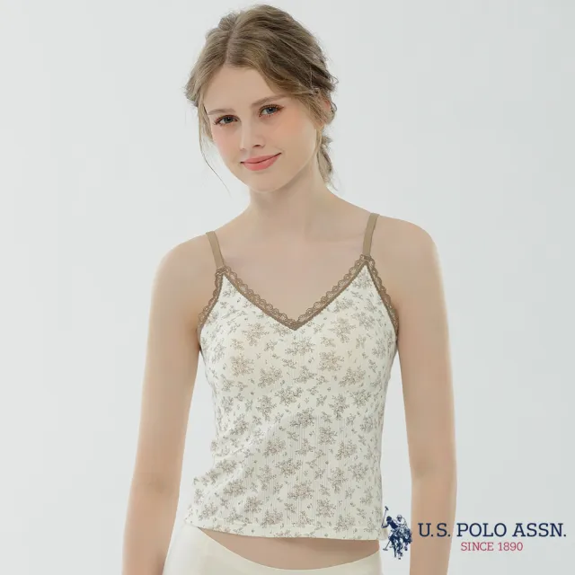【U.S. POLO ASSN.】冰氧循環Ｖ領印花BRATOP