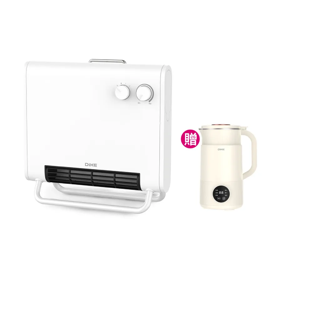 【DIKE】居浴多用恆溫電暖器 送調理豆漿機 超值組(HLE530+HKE410)