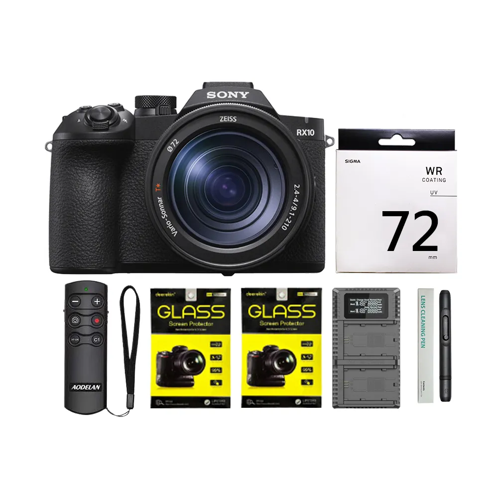 【SONY 索尼】DSC-RX10M5+螢幕鋼化貼2入+P1BTA遙控器+SIGMA 72mm保護鏡+USN4 PRO座充+SL-1拭鏡筆 (公司貨)