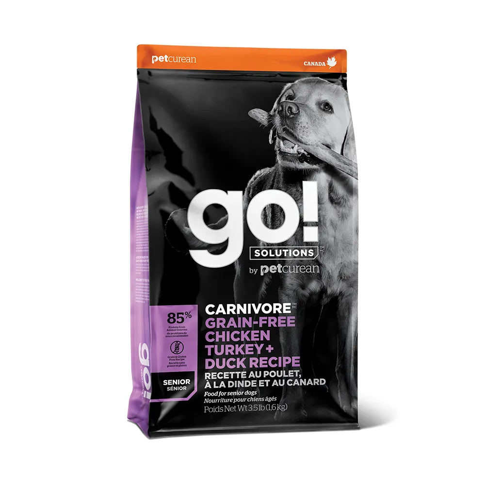 【Go!】雞肉鮭魚 3.5磅 老犬高肉量系列 低卡無穀天然糧(狗糧 體重控制 狗飼料 寵物食品)