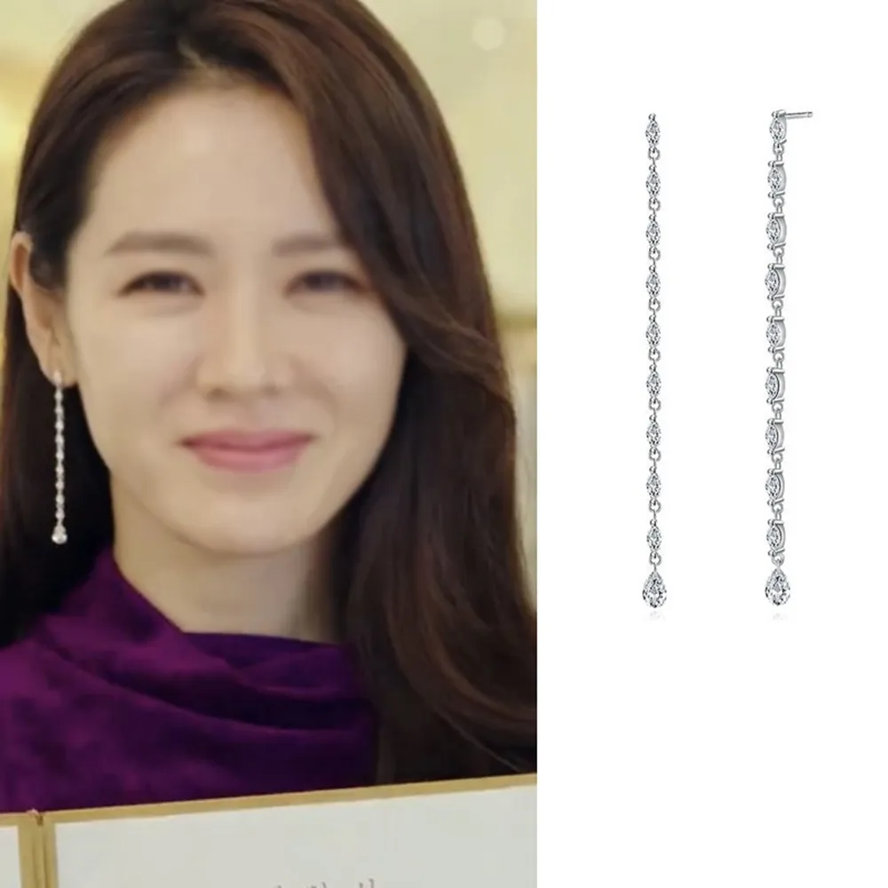 【Emi 艾迷】孫藝珍同款 巨星風采水晶流蘇耳環(愛的迫降 孫藝珍 同款)