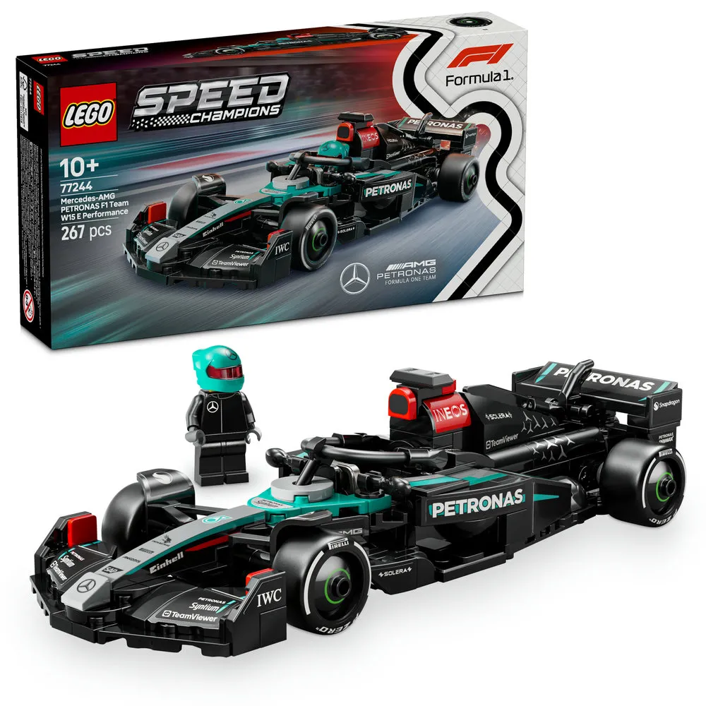 【LEGO 樂高】極速賽車系列 77244 Mercedes-AMG F1 W15 賽車(一級方程式 梅賽德斯 兒童玩具 跑車模型)