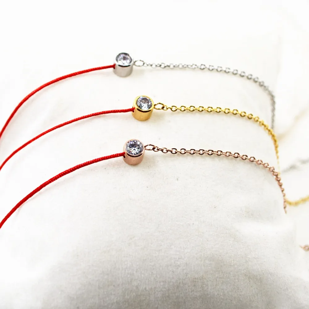【Emi 艾迷】開運紅繩手鍊 轉運 明星同款完美鋯石手鏈(年節飾品 新年手鍊 金色手鍊 紅運 招桃花 鴻運)