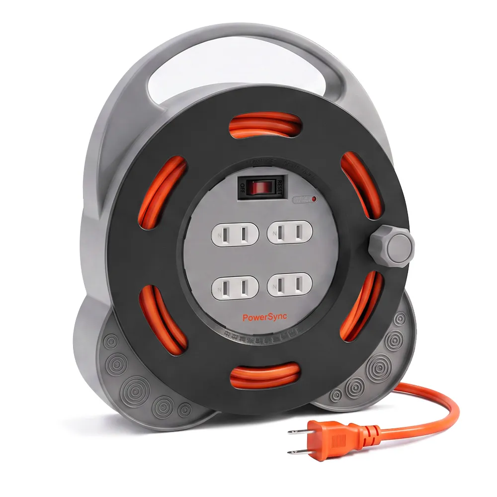 【PowerSync 群加】2P 1開4插工業用輪座延長線/動力線/10m(TX4AF100)