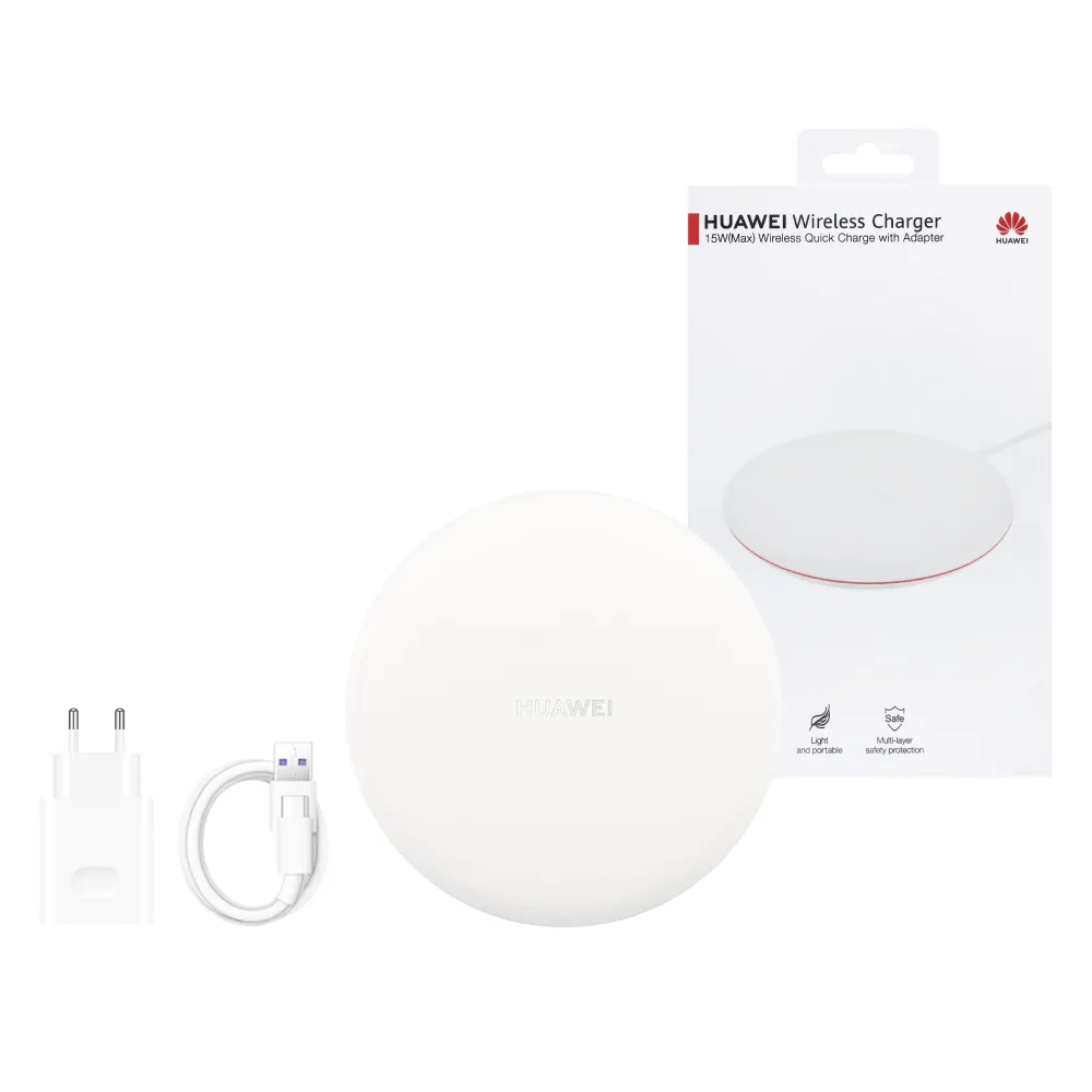 【HUAWEI 華為】原廠 無線充電板 CP60 - 贈英規充電器+Type C傳輸線 - 白色(盒裝)