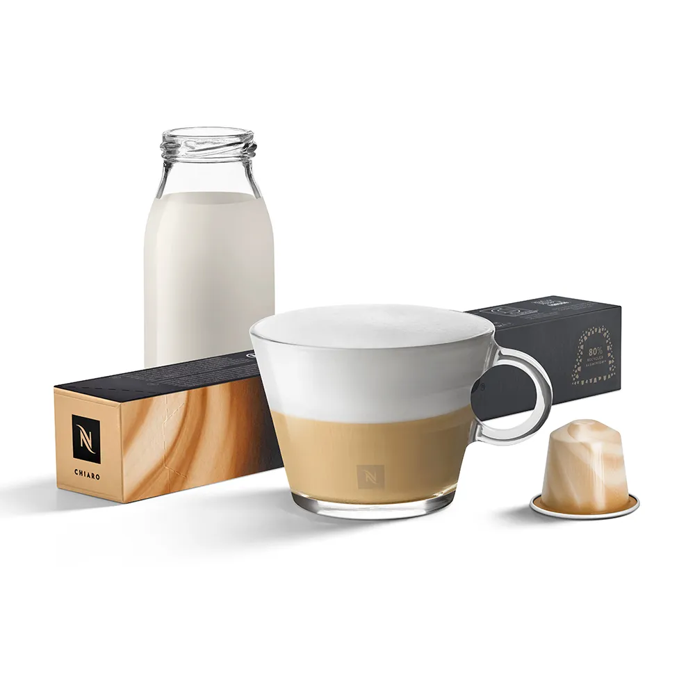 【Nespresso】Chiaro溫和奇里奧咖啡膠囊_焦糖奶油香牛奶絕配咖啡(10顆/條;僅適用於Nespresso膠囊咖啡機)