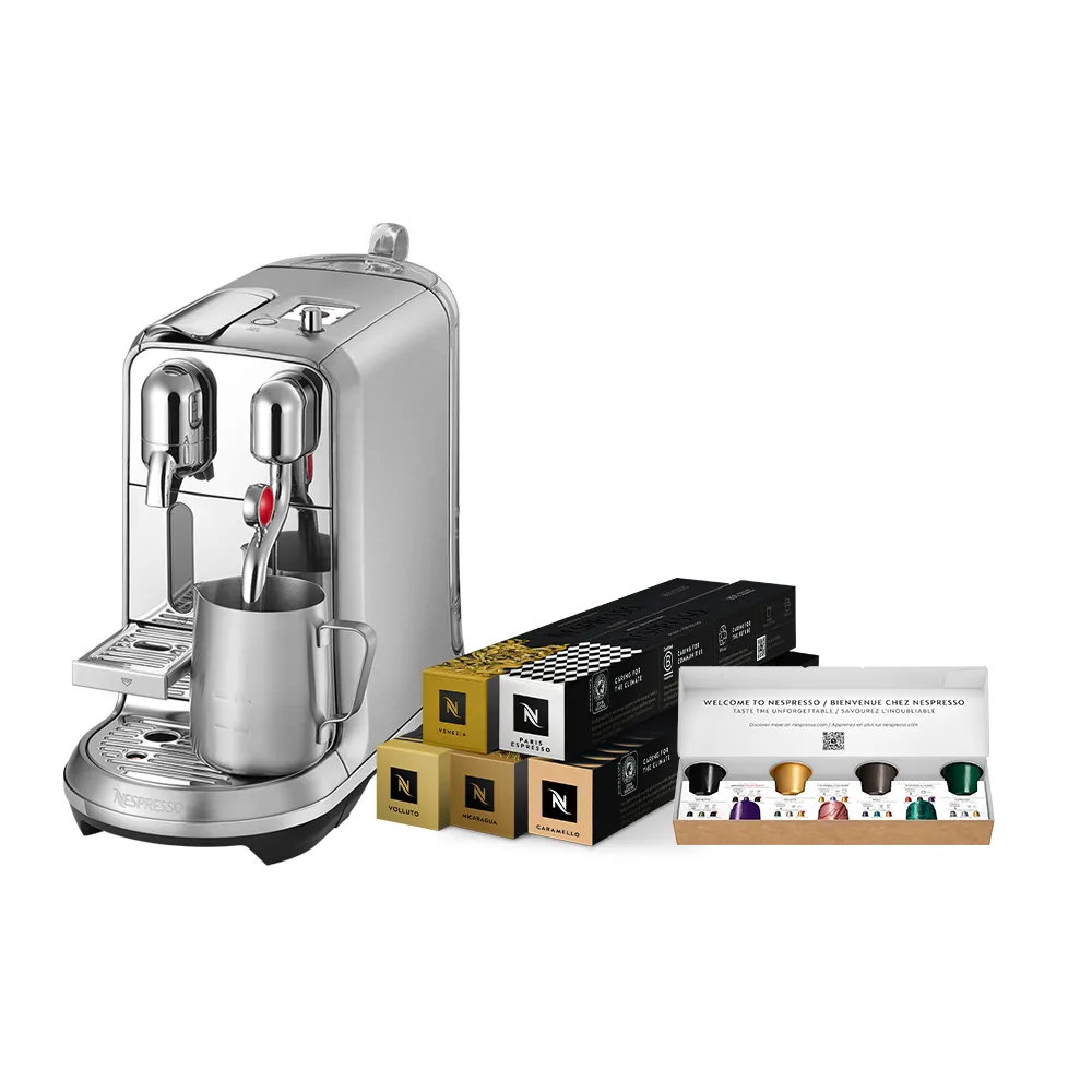 【Nespresso】膠囊咖啡機 Creatista Plus_不鏽鋼金屬色 入厝 奶泡機 全自動咖啡機(訂製咖啡時光50顆組)